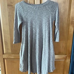 Grey flowing sweater dress